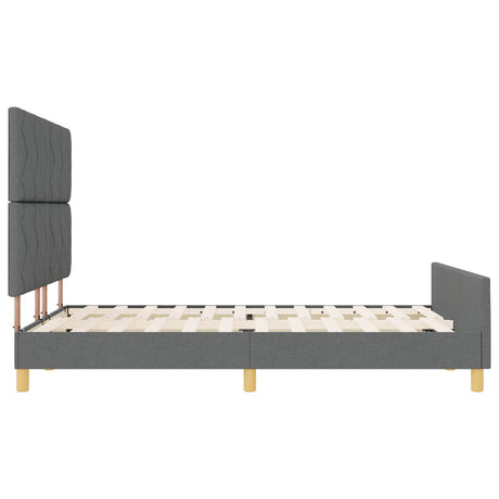 Dark Grey Bed Frame 140X190 Cm Fabric