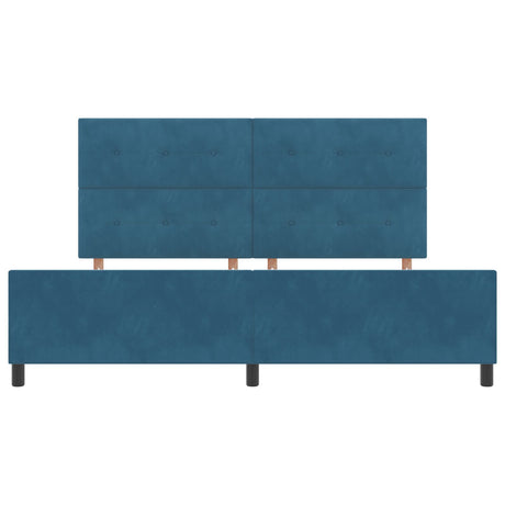 Bed Frame Dark Blue 200X200 Cm Velvet