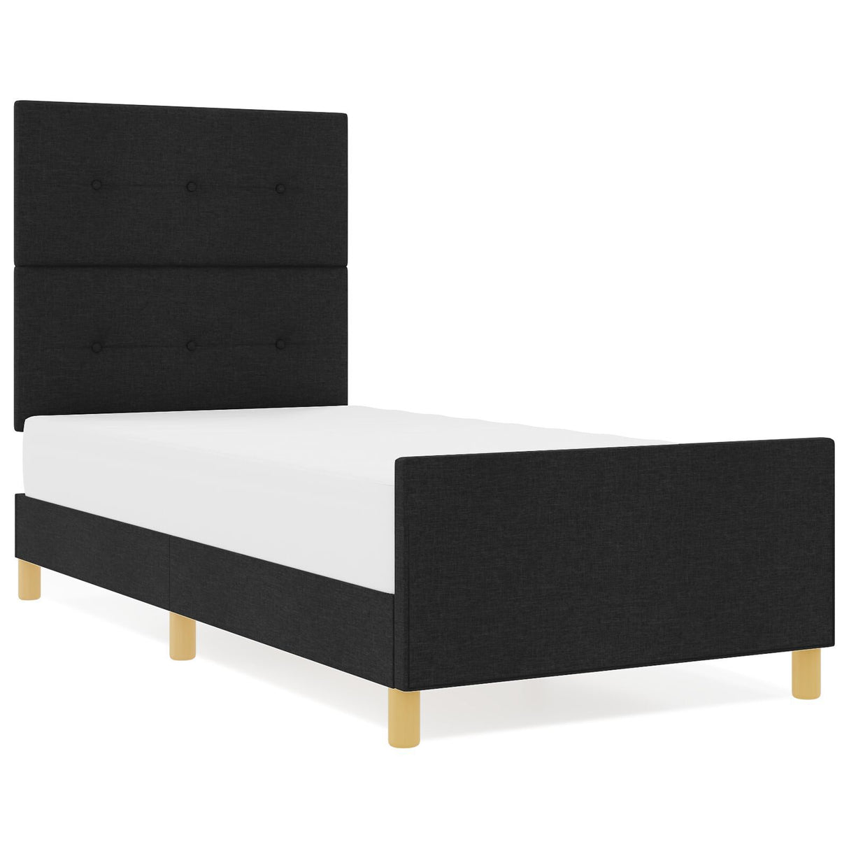 Black Fabric Bed Frame 100X200 Cm