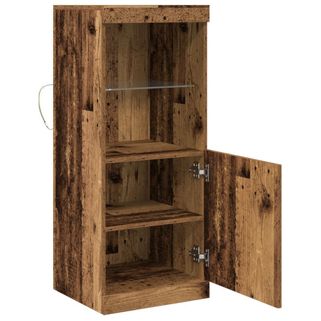 Sideboard With Led Lights Old Wood 41X37X100 Cm