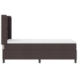 Box Spring Bed With Mattress & Led Dark Brown 90X190 Cm Fabric