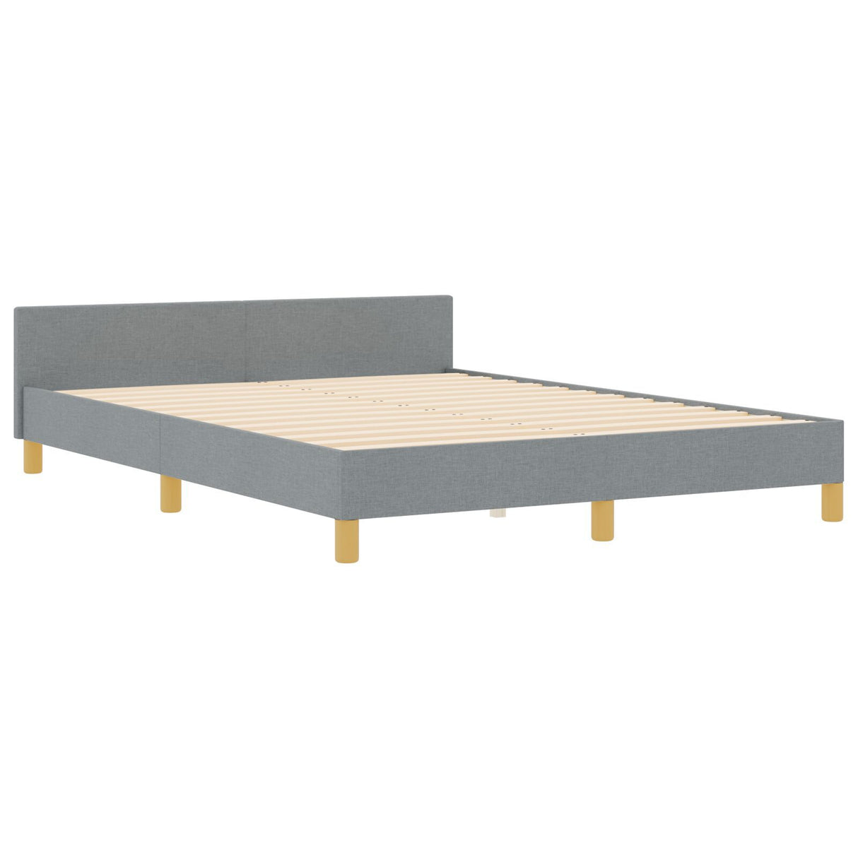 Bed Frame Light Grey 140X200 Cm Fabric