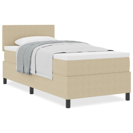 Box Spring Bed With Mattress Light Green Grey 80X200 Cm Corduroy Fabric