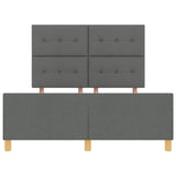 Bed Frame Dark Grey 160X200 Cm Fabric