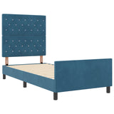 Bed Frame Dark Blue 100X200 Cm Velvet