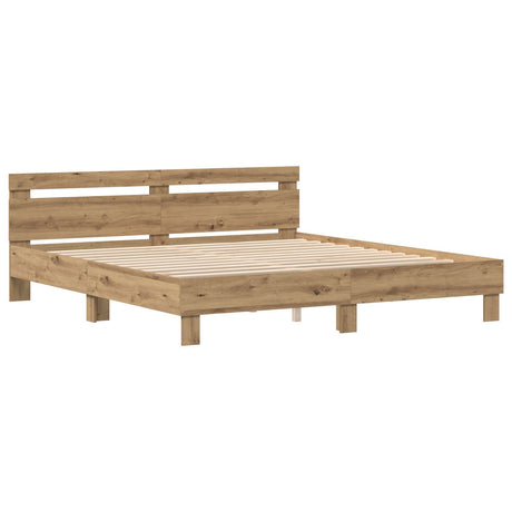 Wood Bed Frame Artisan Oak Solid Oak Wood 200 X 200 Cm Bed Frame