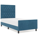 Bed Frame Dark Blue 90X200 Cm Velvet