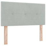 Box Spring Bed With Mattress & Led Light Grey 120X190 Cm Velvet