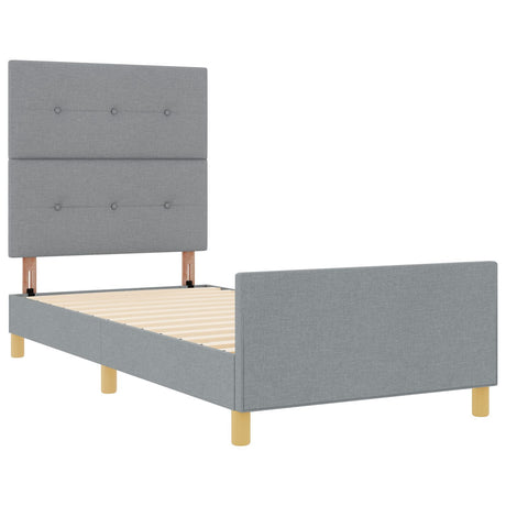 Light Grey Fabric Bed Frame 90X190 Cm