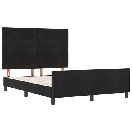 Bed Frame Black 140X200 Cm Velvet