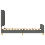 Bed Frame Dark Grey Wood, Fabric 100 X 200 Cm Stylish Design