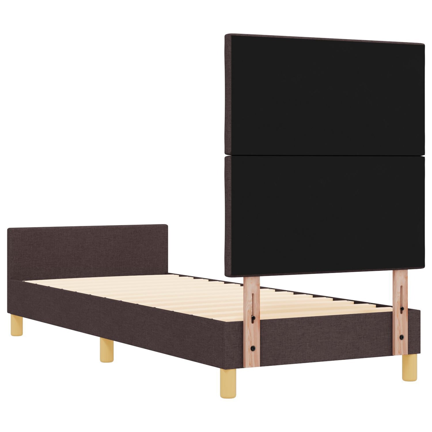 Bed Frame Dark Brown 80X200 Cm Fabric