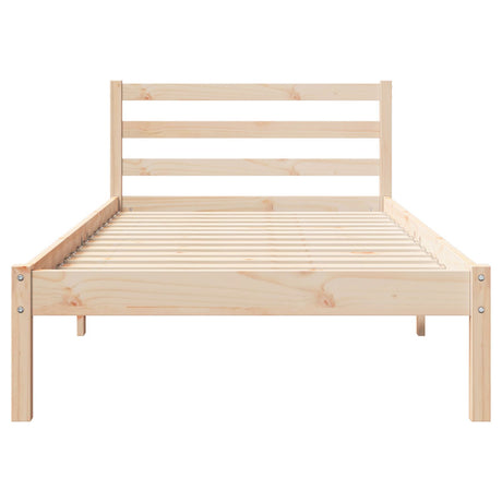 Bed Frame With Headboard 90X210 Cm Solid Wood Pine