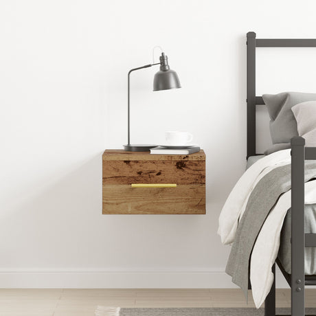 Bedside Cabinet Wall-Mounted Old Wood 35X35X20 Cm