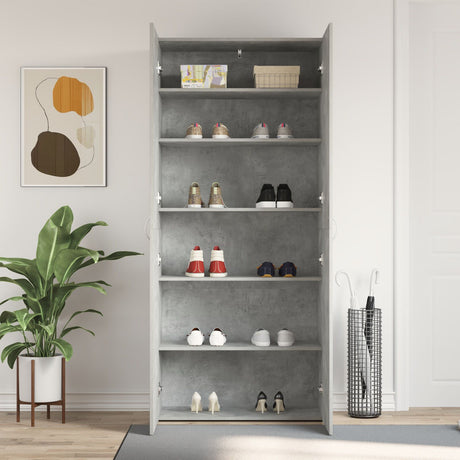 Shoe Cabinet 80X35,5X180 Cm Engineered Wood