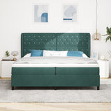 Box Spring Bed With Mattress Dark Green 200X200 Cm Velvet
