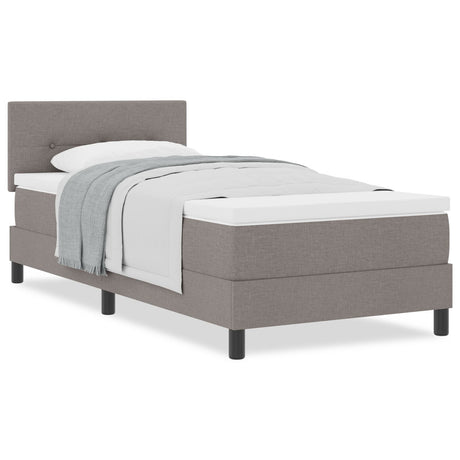 Box Spring Bed With Mattress Taupe 80X200 Cm Fabric