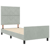 Bed Frame Light Grey 100X200 Cm Velvet