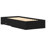 Bed Frame Black Oak 100X200 Cm Engineered Wood