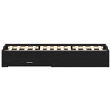 Bed Frame With Drawers Black Oak Engineered Wood 140 X 200 Cm
