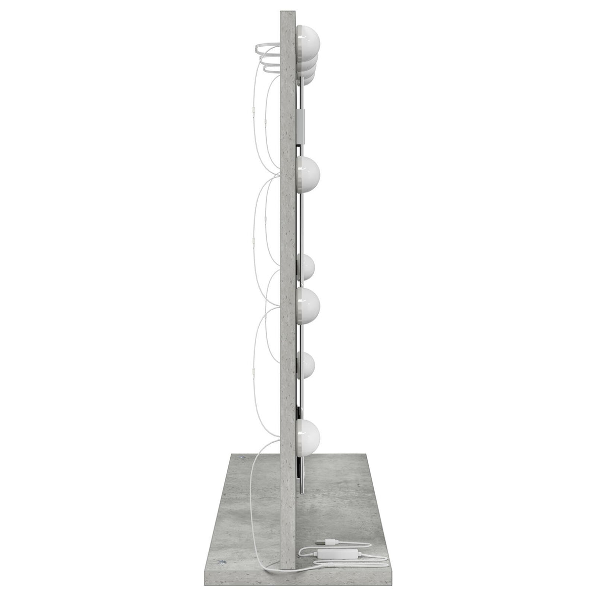 Vanity Mirror With Led Lights Concrete Grey 60X55X18 Cm
