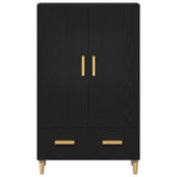 Highboard In Black Oak, 70X31X115 Cm, Made From Engineered Wood