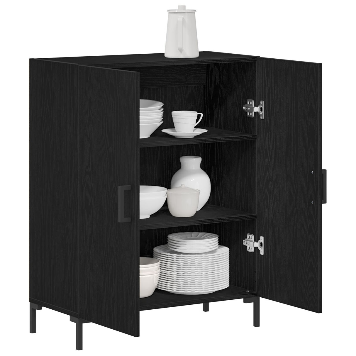 Sideboard Black Oak 69,5X34X90 Cm Engineered Wood