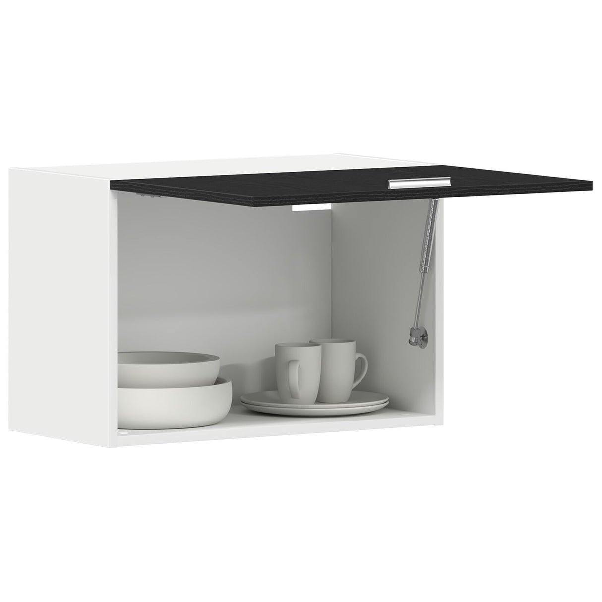 Hanging Cabinet In Black Oak - 60X31X60 Cm, Made From Engineered Wood