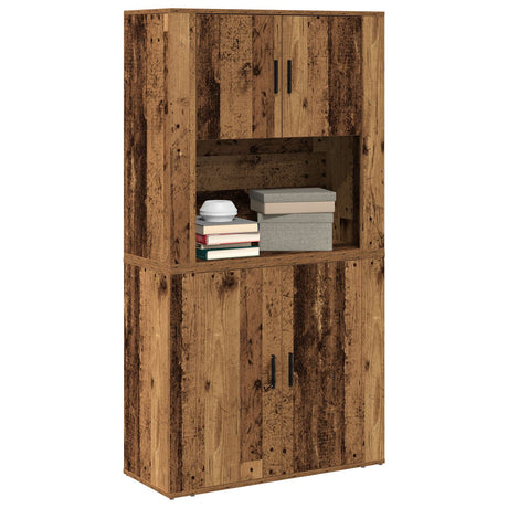 Highboard Old Wood 80X33X150 Cm Engineered Wood
