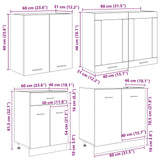 4 Piece Kitchen Cabinet Set Grey Sonoma Engineered Wood