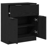 Black Oak Sideboard 60X30X70 Cm Engineered Wood
