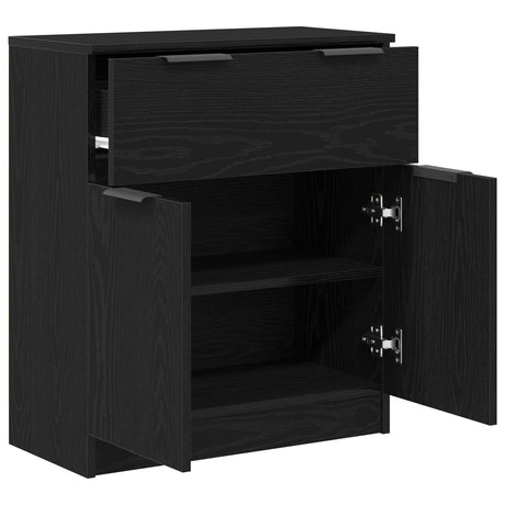Black Oak Sideboard 60X30X70 Cm Engineered Wood