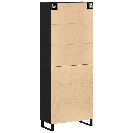 Cabinets 2 Pcs Black Oak 69,5X34X180 Cm Engineered Wood