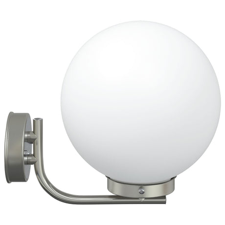 Outdoor Wall Light Silver Stainless Steel Ip44