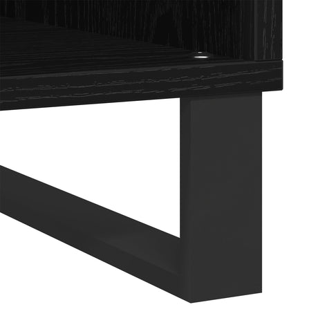 Record Cabinet Black Oak 100X38X48 Cm Engineered Wood