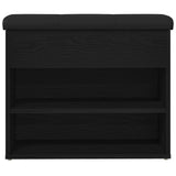 Storage Bench Black Oak 60X30X48 Cm Engineered Wood