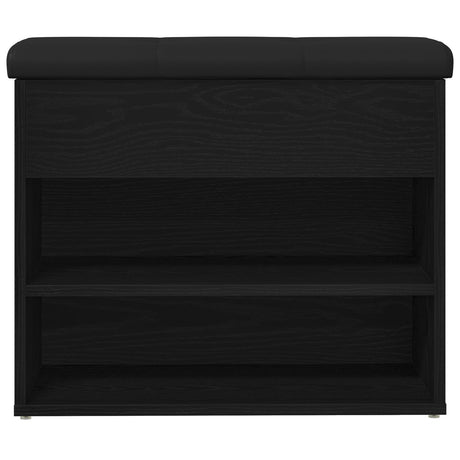 Storage Bench Black Oak 60X30X48 Cm Engineered Wood