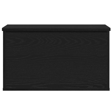 Storage Box With Lid Black Oak 60X35X35 Cm Engineered Wood