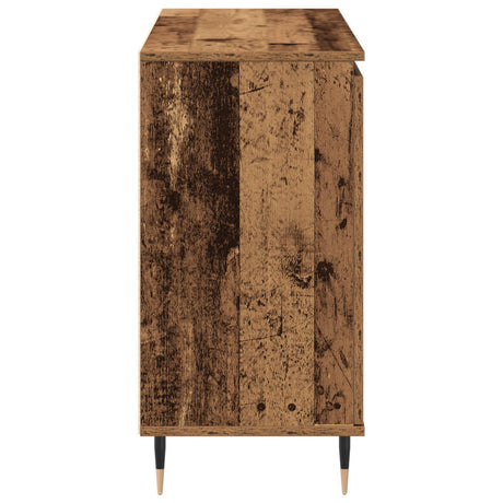 Sideboard With Doors & Drawers Old Wood 101,5X35X70 Cm