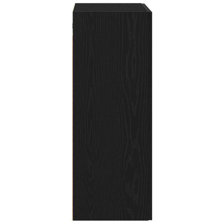 Wall Mounted Cabinet Black Oak 69,5X34X90 Cm Engineered Wood