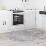 Shaggy Rug With Latex Backing Grey Ø120 Cm