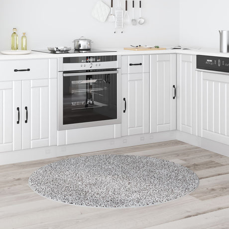 Shaggy Rug With Latex Backing Grey Ø120 Cm