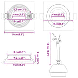 Recessed Spotlights 24 Pcs Square Gu10 White 91X91 Mm