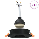 Recessed Spotlights 12 Pcs Round Gu10 Black Ø91 Mm