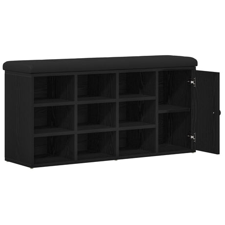 Storage Bench Black Oak 100X30X48 Cm Engineered Wood