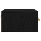 Bedside Cabinet Wall-Mounted Black Oak 35X35X20 Cm