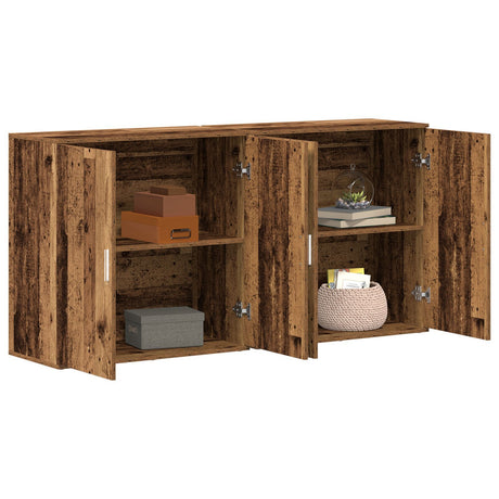 Sideboards 2 Pcs Old Wood 79X38X80 Cm Engineered Wood
