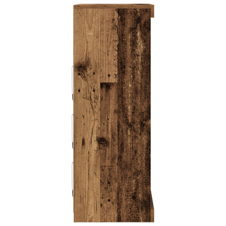 Sideboard With Led Lights Old Wood 60,5X37X100 Cm