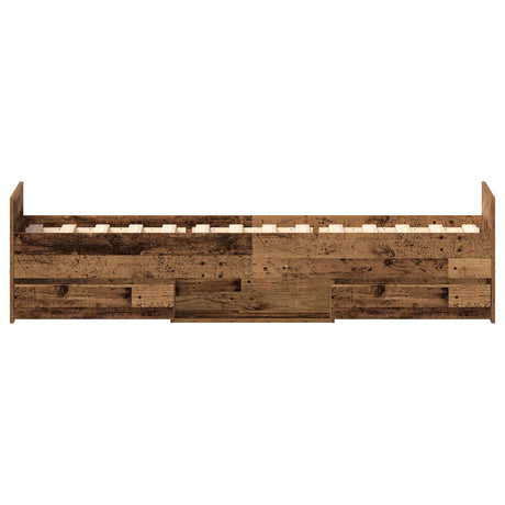 Bed Frame Without Mattress Old Wood 75X190 Cm Engineered Wood