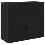 Highboard Black Oak 80X33X150 Cm Engineered Wood